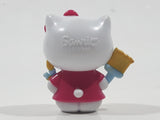 2018 Sanrio Hello Kitty with Paint Brushes 1 3/4" Tall Plastic Toy Figure