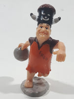 Dakin U.C.S. Amblin The Flintstones Movie Fred Flintstone With Bowling Ball Wearing Water Buffalo Hat 3 1/4" Tall PVC Toy Figure