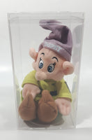 Walt Disney World Snow White and The Seven Dwarfs Dopey 7 1/2" Tall Toy Stuffed Plush Character in Display Case