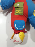 Vintage 1983 American Greetings Amtoy Inc Learn To Dress Clown 16" Toy Stuffed Doll