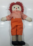 Vintage Raggedy Anne Orange and White Checkered 24" Toy Stuffed Doll