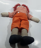 Vintage Raggedy Anne Orange and White Checkered 24" Toy Stuffed Doll