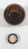 Vintage 4 1/4" Tall 6003 Brown Amber Glass Medicine Bottle with Black Plastic Lid