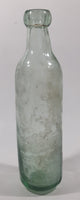 Antique 1800s Round Bottom 9" Tall Heavy Green Blue Cork Top Glass Bottle