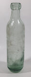 Antique 1800s Round Bottom 9" Tall Heavy Green Blue Cork Top Glass Bottle