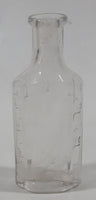 Antique 1907 Patent Sept 24th 07 3 3/4" Tall Embossed Glass Cork Top Medicine Bottle with Measurements