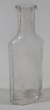 Antique 1907 Patent Sept 24th 07 3 3/4" Tall Embossed Glass Cork Top Medicine Bottle with Measurements