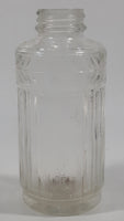 Antique Unique Flat Sided 5 1/4" Tall Embossed Glass Half Bottle