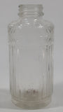 Antique Unique Flat Sided 5 1/4" Tall Embossed Glass Half Bottle