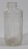 Antique Unique Flat Sided 5 1/4" Tall Embossed Glass Half Bottle