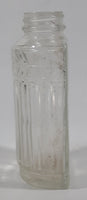 Antique Unique Flat Sided 5 1/4" Tall Embossed Glass Half Bottle