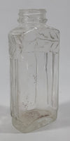 Antique Unique Flat Sided 5 1/4" Tall Embossed Glass Half Bottle