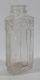 Antique Unique Flat Sided 5 1/4" Tall Embossed Glass Half Bottle