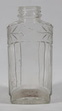 Antique Unique Flat Sided 5 1/4" Tall Embossed Glass Half Bottle