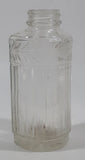 Antique Unique Flat Sided 5 1/4" Tall Embossed Glass Half Bottle