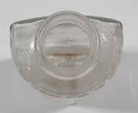 Antique Unique Flat Sided 5 1/4" Tall Embossed Glass Half Bottle