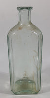 Antique Wampole 8 1/4" Tall Aqua Glass Bottle