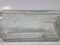 Antique Wampole 8 1/4" Tall Aqua Glass Bottle