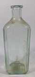 Antique Wampole 8 1/4" Tall Aqua Glass Bottle