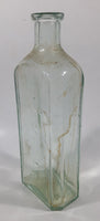 Antique Wampole 8 1/4" Tall Aqua Glass Bottle