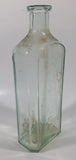 Antique Wampole 8 1/4" Tall Aqua Glass Bottle