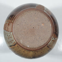 Vintage 8 1/2" Tall Brown Tones Stoneware Pottery Jar Jug