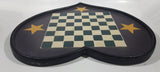 Heart Shaped Yellow Star Green and White Square Purple with Black Border Wood Chess Board Wall Hanging