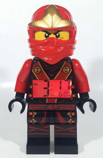 2013 Lego Ninjago Kai Red Character 9 1/2" Tall Plastic Digital Alarm Clock