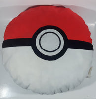 Nintendo Pokemon Pokeball Red White and Black 18" Stuff Round Toy Pillow with Pouch