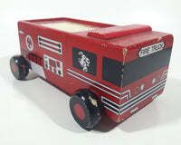 Rare 1993 Children At The Heart My Little Red Fire Truck Magical Musical Journey 7 1/4" Long Wood Toy Car Vehicle with 3 Audio Cassettes