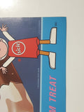 Vintage Cool Cow A Marshmallow And Chocolate Ice Cream Treat Sicle Boy Store Window Advertisement