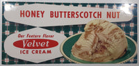 Vintage Our Feature Flavor Velvet Ice Cream Honey Butterscotch Nut Store Window Advertisement