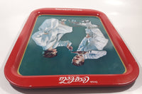 Vintage 1973 Coca Cola 1926 Golfing Couple 10 3/4" x 14 3/4" Metal Beverage Serving Tray