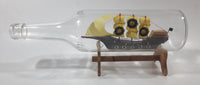 Vintage Turkey Kusadasi Ship in 12" Long Clear Embossed Glass Campari Bottle