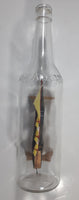 Vintage Turkey Kusadasi Ship in 12" Long Clear Embossed Glass Campari Bottle