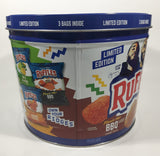 2021 Frito-Lay Ruffles Potato Chips Limited Edition Jayson Tatum Lebron James Anthony Davis Basketball Players Own Your Ridges 8" Tall Tin Metal Canister EMPTY