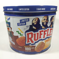 2021 Frito-Lay Ruffles Potato Chips Limited Edition Jayson Tatum Lebron James Anthony Davis Basketball Players Own Your Ridges 8" Tall Tin Metal Canister EMPTY