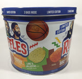 2021 Frito-Lay Ruffles Potato Chips Limited Edition Jayson Tatum Lebron James Anthony Davis Basketball Players Own Your Ridges 8" Tall Tin Metal Canister EMPTY