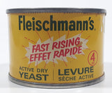 Vintage 1970s Standard Brands Canada Fleischmann's Fast Rising Active Dry Yeast 4 Oz 2" Tall Tin Metal Can