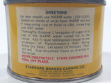 Vintage 1970s Standard Brands Canada Fleischmann's Fast Rising Active Dry Yeast 4 Oz 2" Tall Tin Metal Can