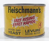 Vintage 1970s Standard Brands Canada Fleischmann's Fast Rising Active Dry Yeast 4 Oz 2" Tall Tin Metal Can
