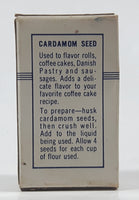 Vintage French's Cardamom Seed "Spice Adds Zest To Food" Small 2 1/2" Tall Food Box Never Opened