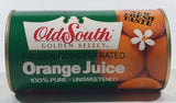 Vintage Old South Golden Select Frozen Orange Juice Can 4 3/4" Tall Metal and Cardboard Coin Bank
