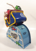 M & M's World Roller Coaster Ride Green and Red Character 10 1/2" Tall Plastic Candy Dispenser