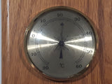 Vintage Mohr I Support BC Rail Safety 11 1/2" x 11 1/2" Wood Plaque Clock and Barometer Thermometer Hygrometer Weather Station