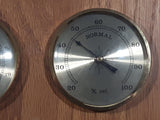 Vintage Mohr I Support BC Rail Safety 11 1/2" x 11 1/2" Wood Plaque Clock and Barometer Thermometer Hygrometer Weather Station