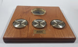Vintage Mohr I Support BC Rail Safety 11 1/2" x 11 1/2" Wood Plaque Clock and Barometer Thermometer Hygrometer Weather Station