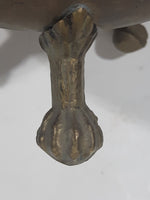 Antique Italian Style Handles Claw Foot 8 1/4" Tall Brass Spittoon with Heavy Brass Catcher Cup