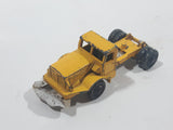 Vintage Husky Aveling Barford Dump Truck Snow Plow Yellow Die Cast Toy Car Vehicle Busted Plow