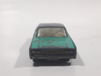Vintage 1970s Lesney Matchbox Series No. 31 Lincoln Continental Green Blue Die Cast Toy Car Vehicle